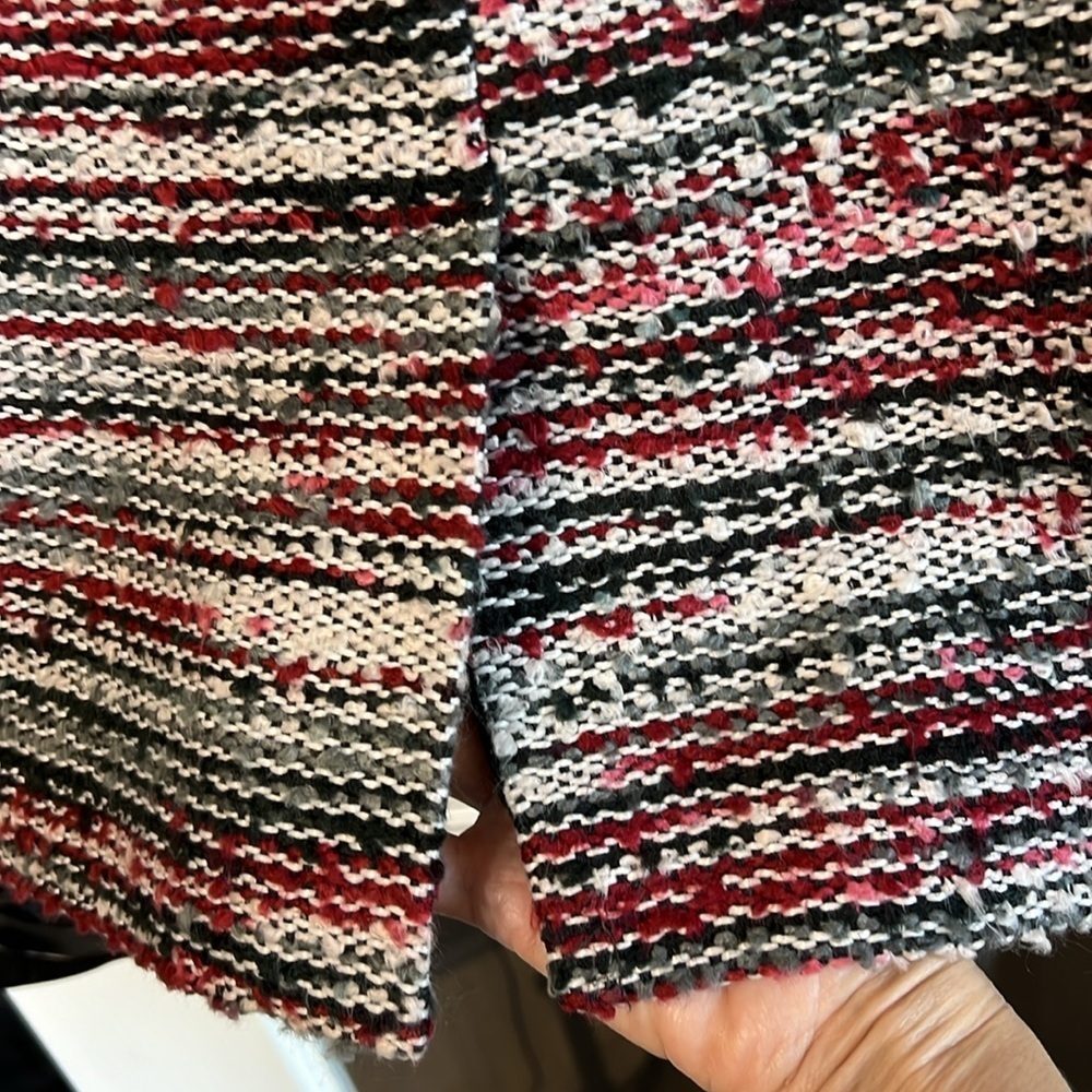 CATO Boucle Black Red White Tweed Skirt Size 12 - Picture 3 of 10